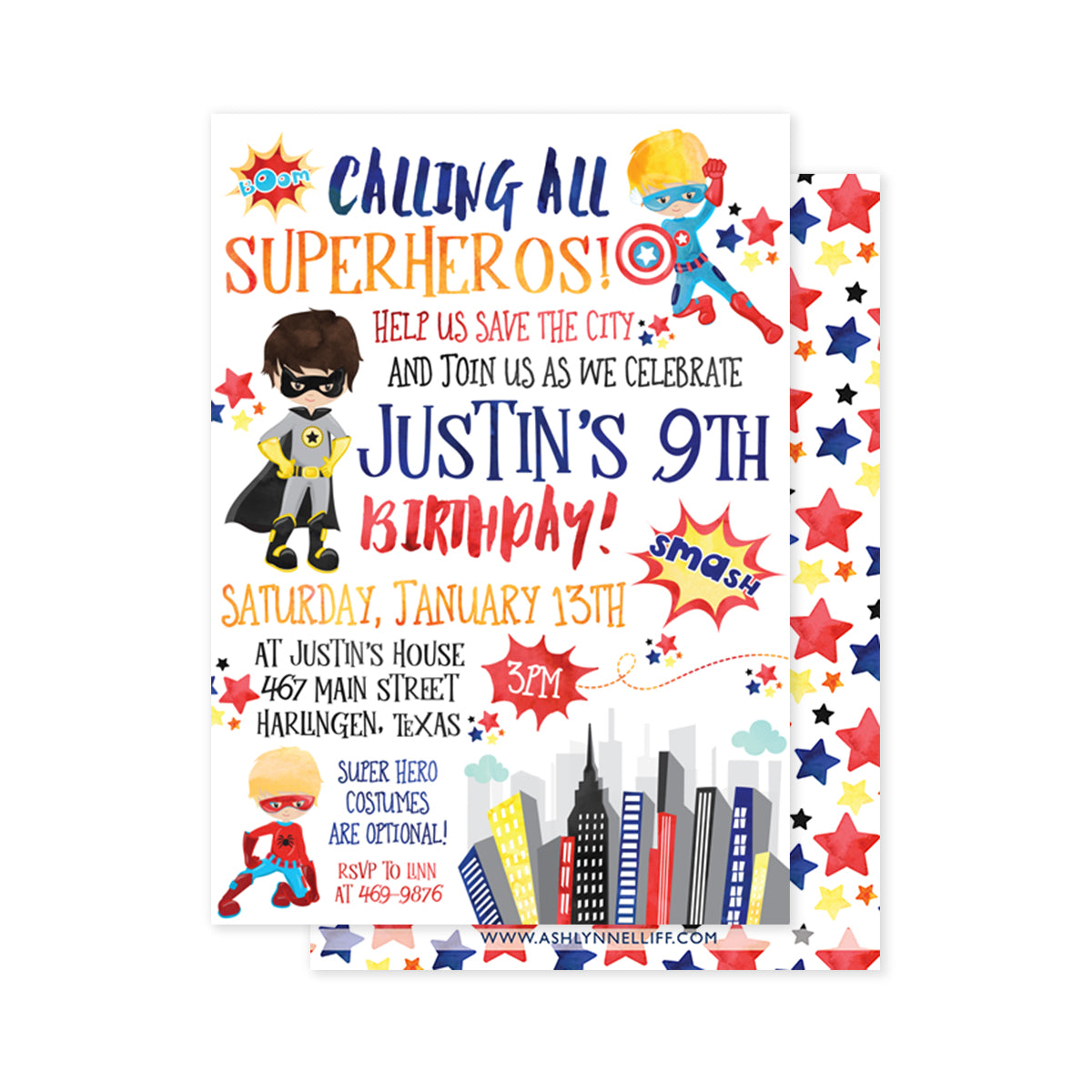 Superhero Party Invitation