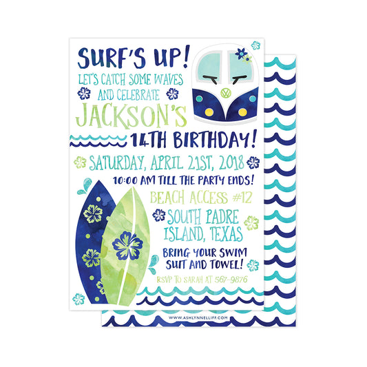 Surf's Up Party Invitation