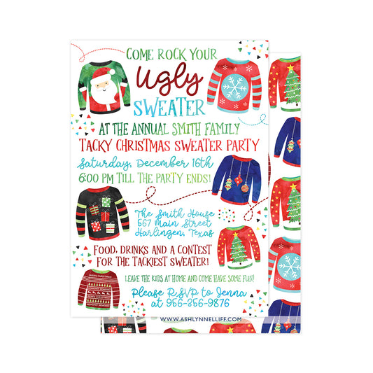 Tacky Christmas Sweater Party Invitation