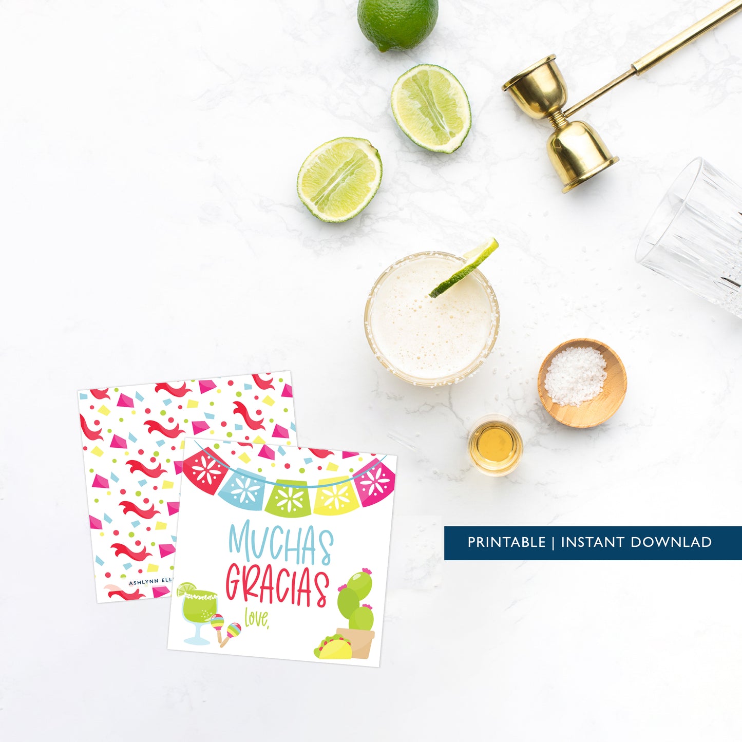 Printable (Instant Download) Fiesta Muchas Gracias Gift Tags