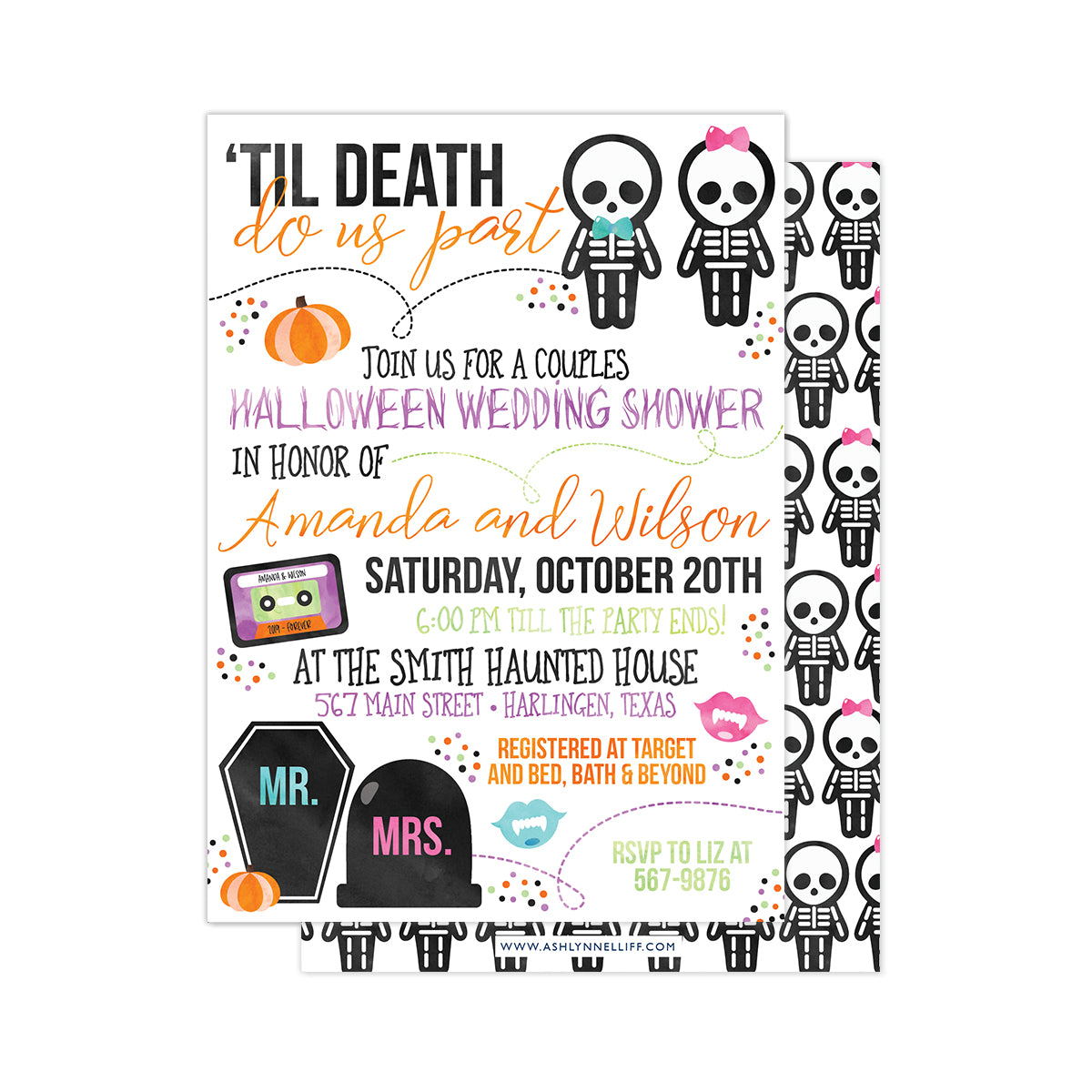 'Til Death Do us Part Couples Shower Party Invitation