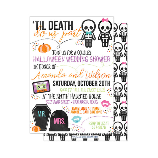 'Til Death Do us Part Couples Shower Party Invitation