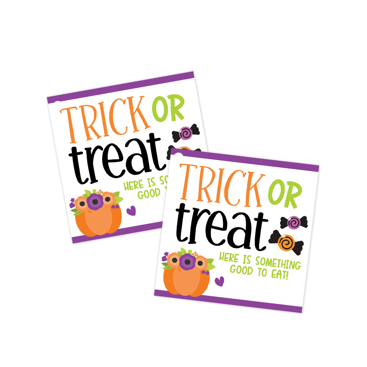 Trick or Treat (Floral Pumpkin) Halloween Tag