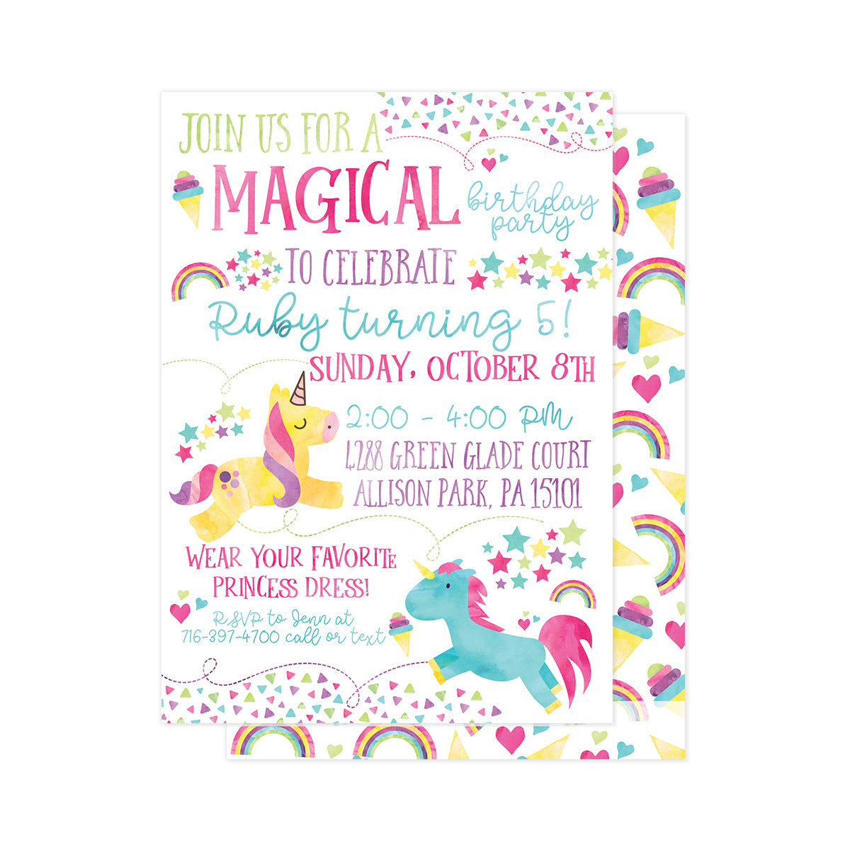 Unicorn Party Invitation