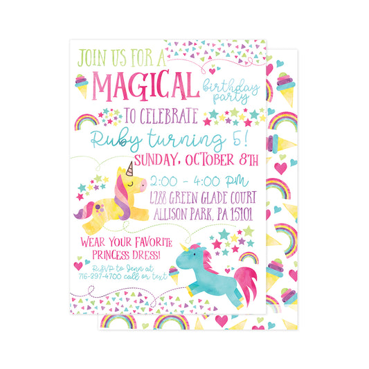 Unicorn Party Invitation