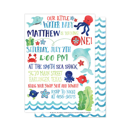 Water Baby Party Invitation
