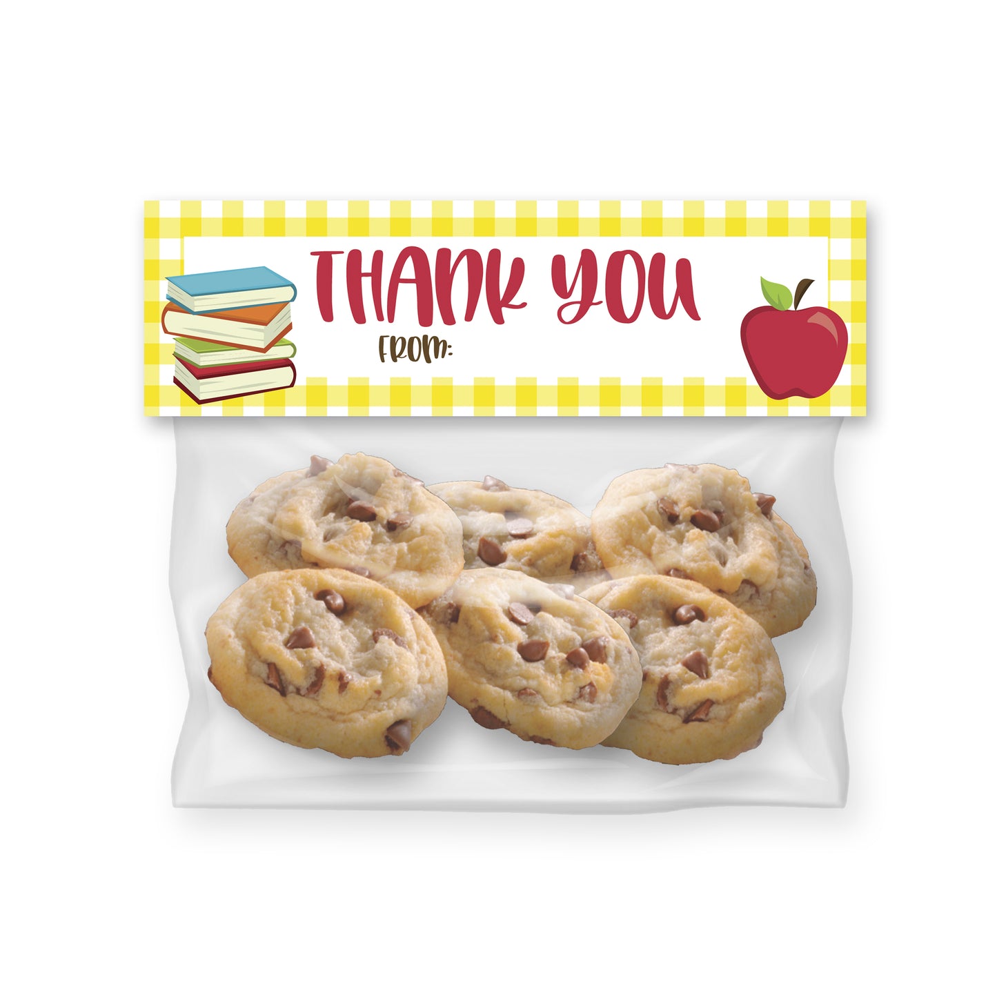 Printable (Instant Download) Yellow Teacher Appreciation Goodie Bag Toppers