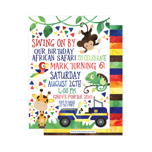 Zoo Safari Party Invitation