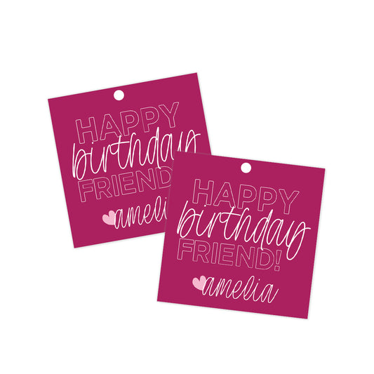Happy Birthday Friend Gift Tag