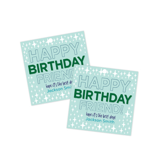 Happy Birthday (Blue) Gift Tag