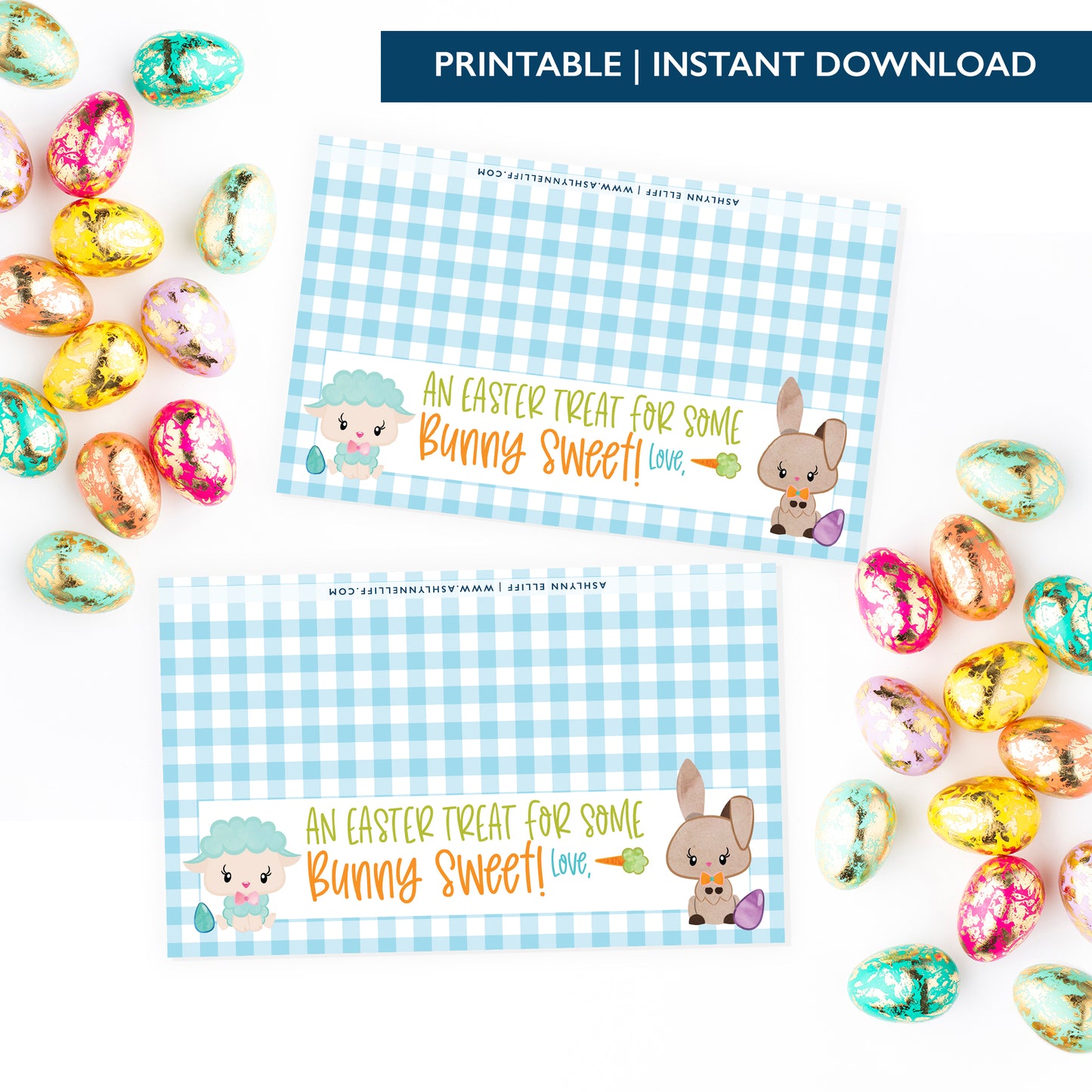 Printable (Instant Download) Blue From Some Bunny Sweet Goodie Bag Toppers