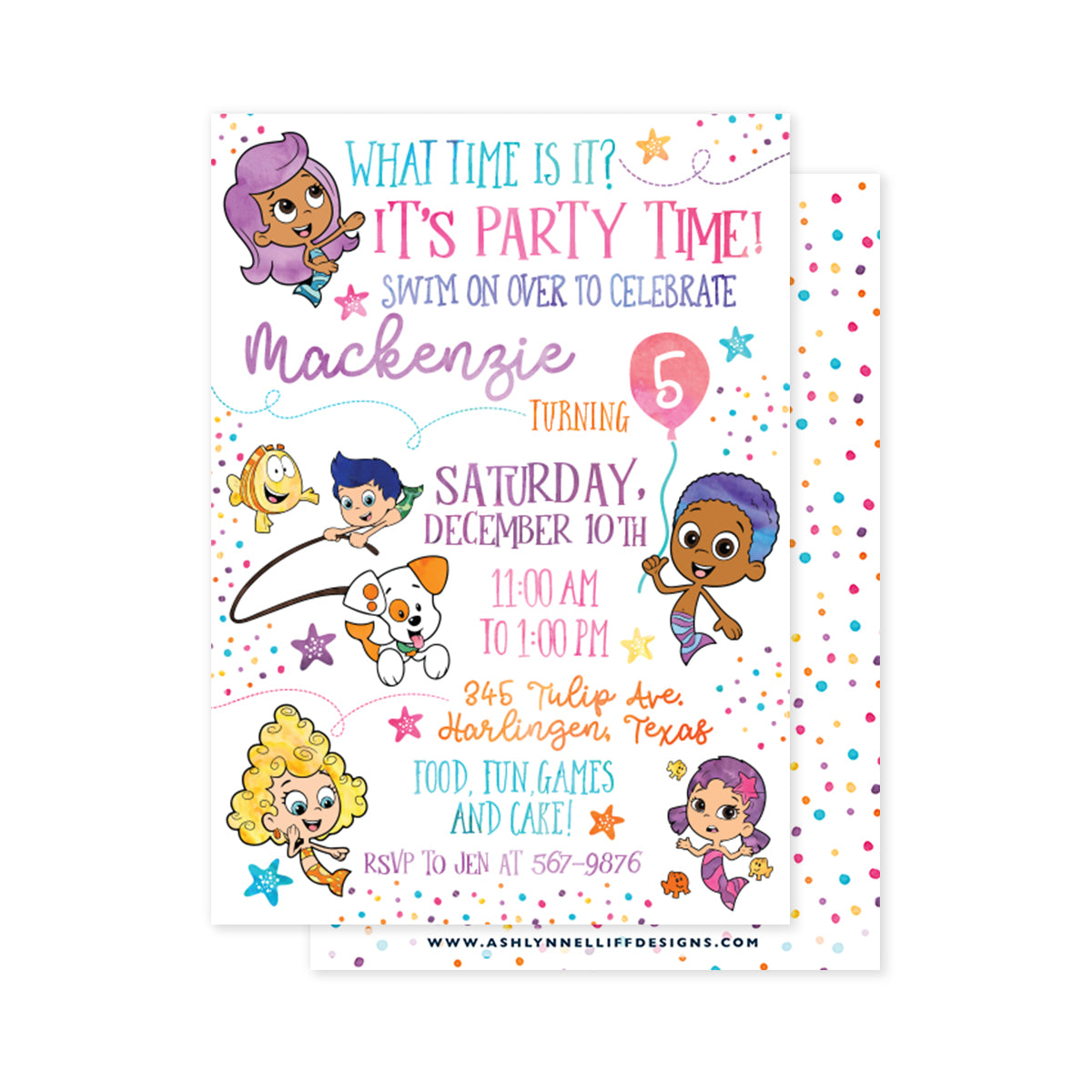 Bubble Guppies Party Invitation