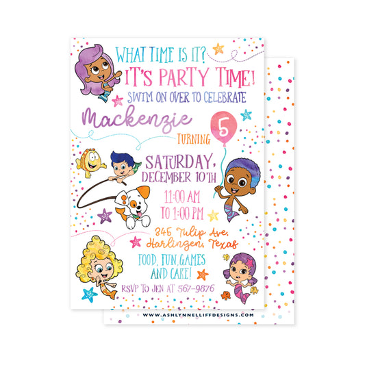 Bubble Guppies Party Invitation