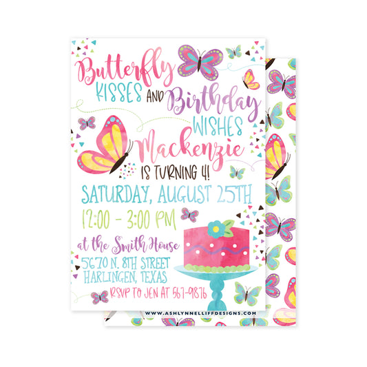 Butterfly Kisses Party Invitation