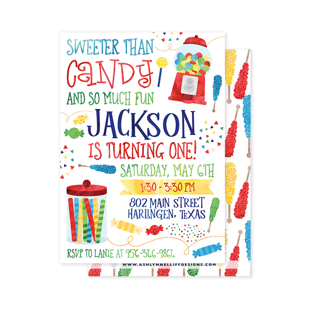 Candy Shop Party Invitation
