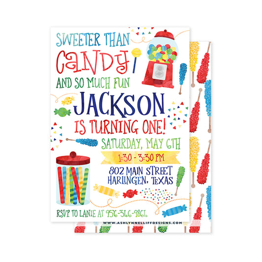 Candy Shop Party Invitation