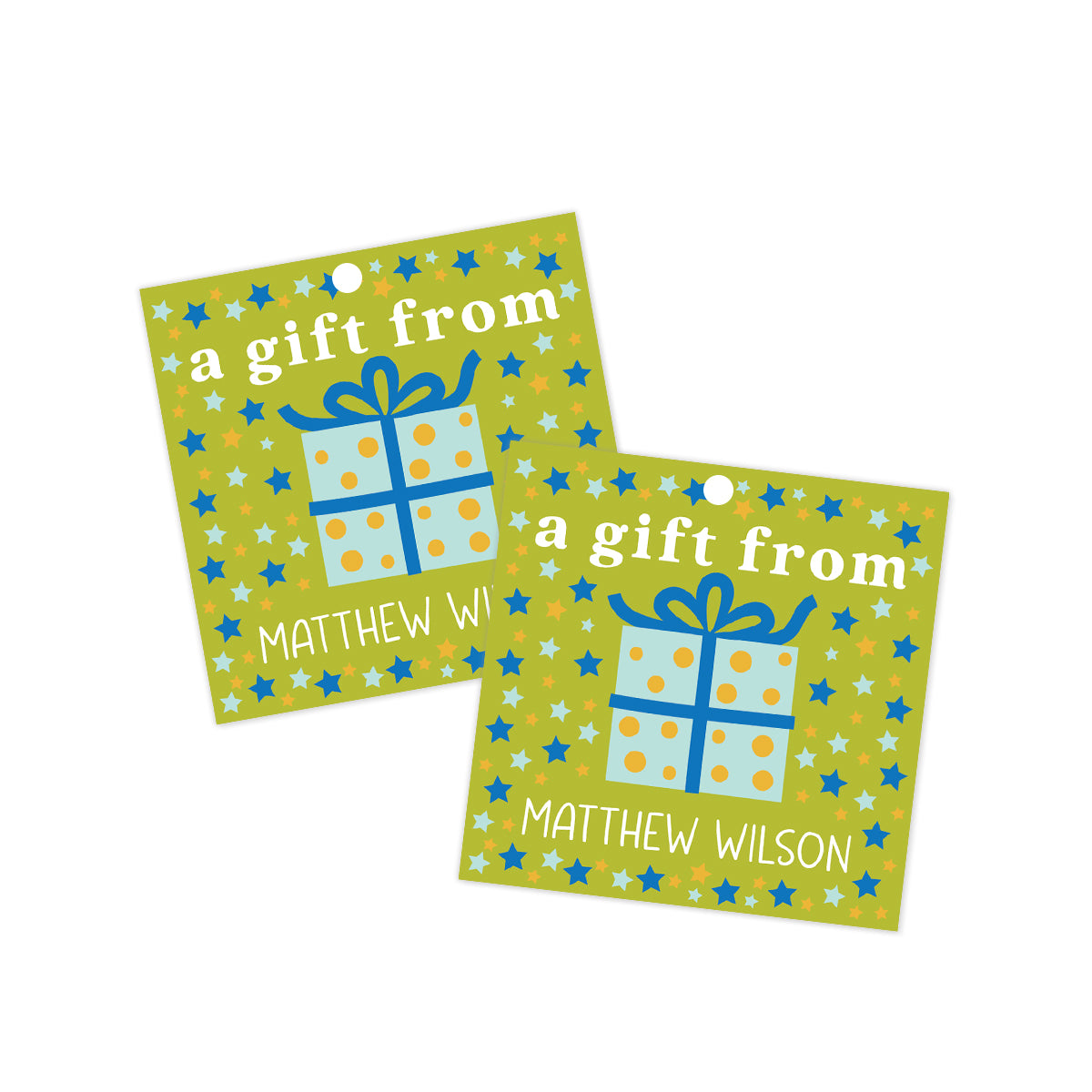Happy Birthday (Present Green) Gift Tag