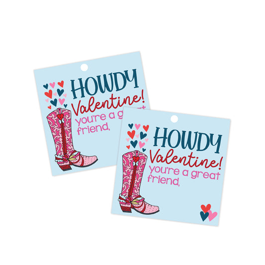Howdy Valentine Valentines Tag