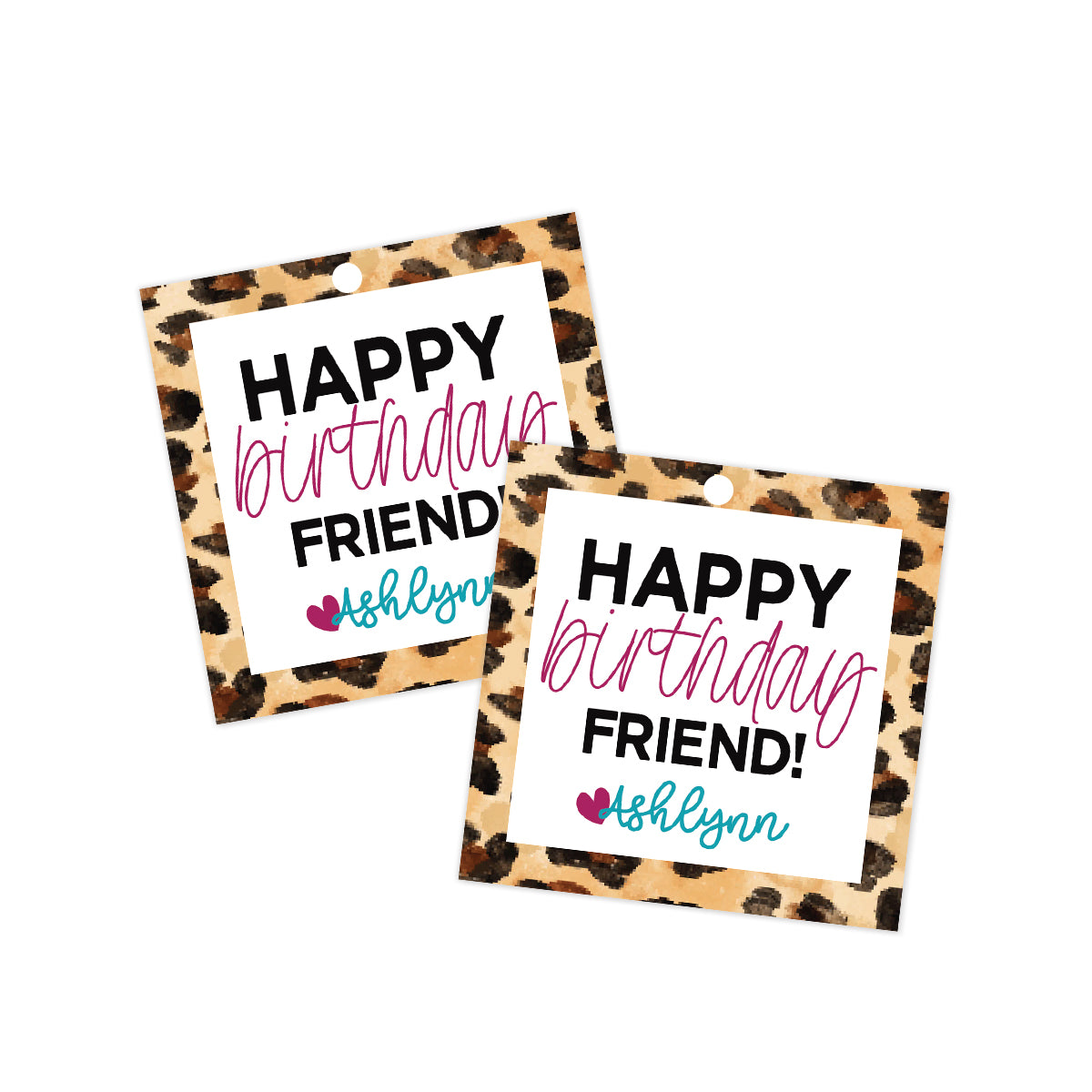 Happy Birthday Leopard Gift Tag