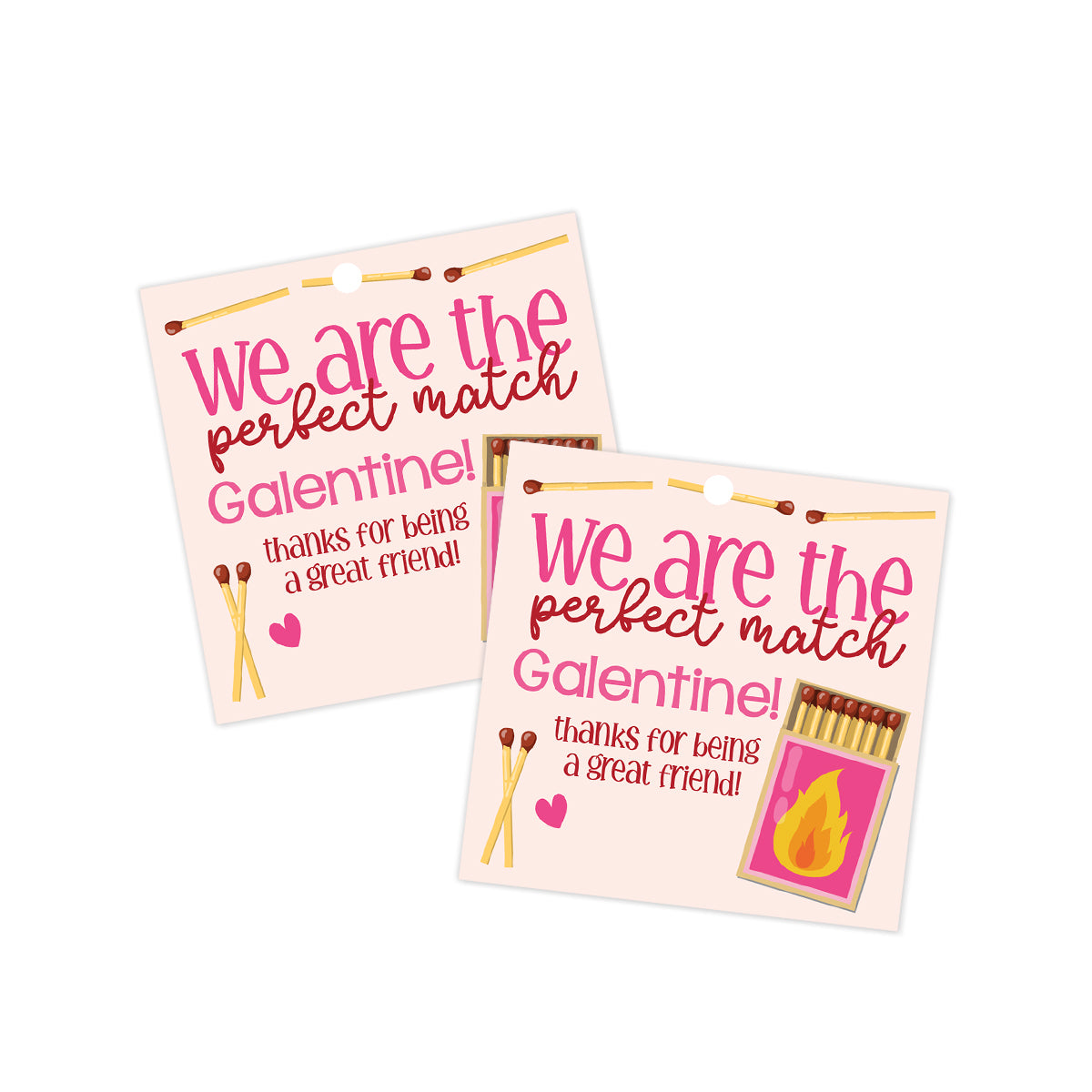 We are the Perfect Match Valentines Tag