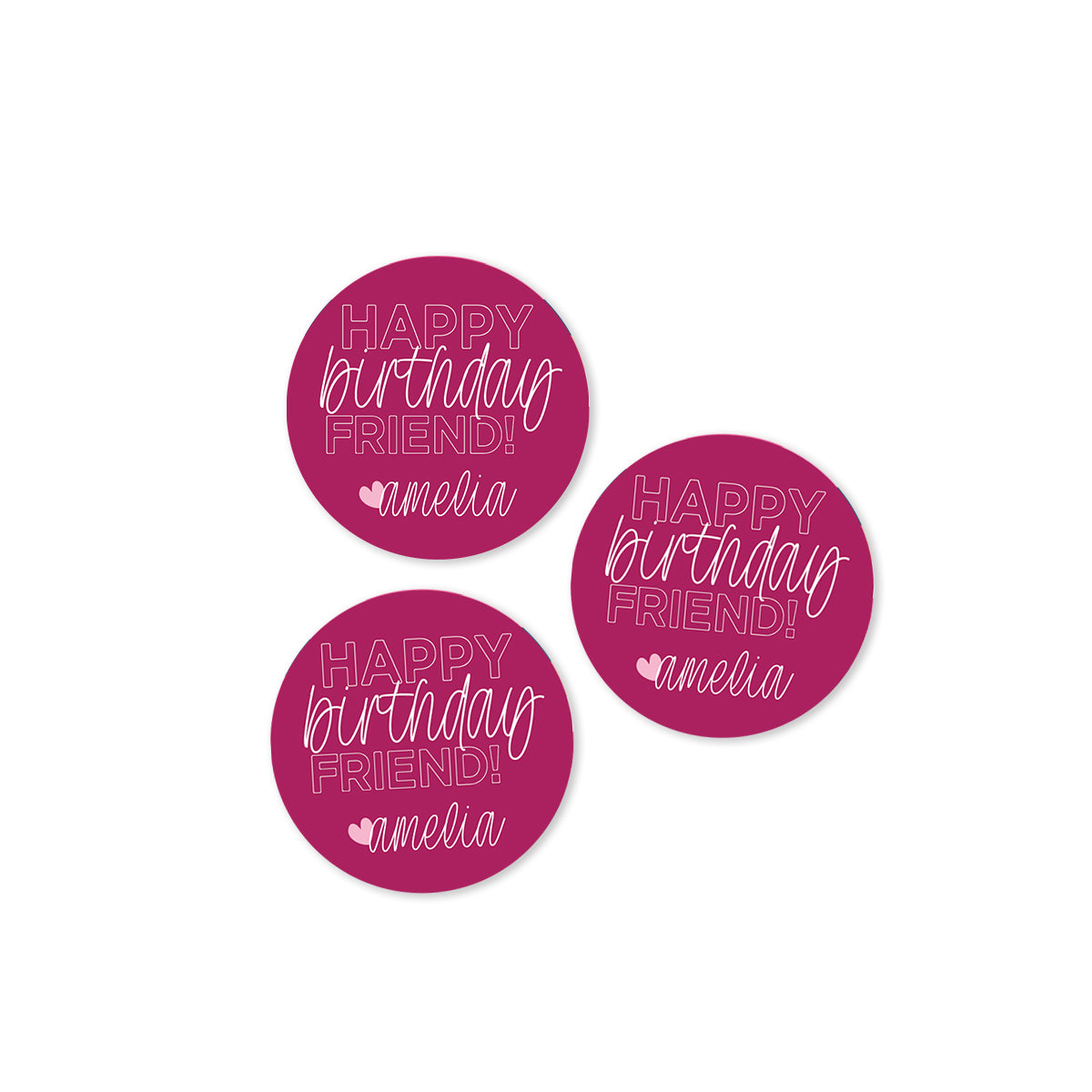 Pink Happy Birthday Stickers
