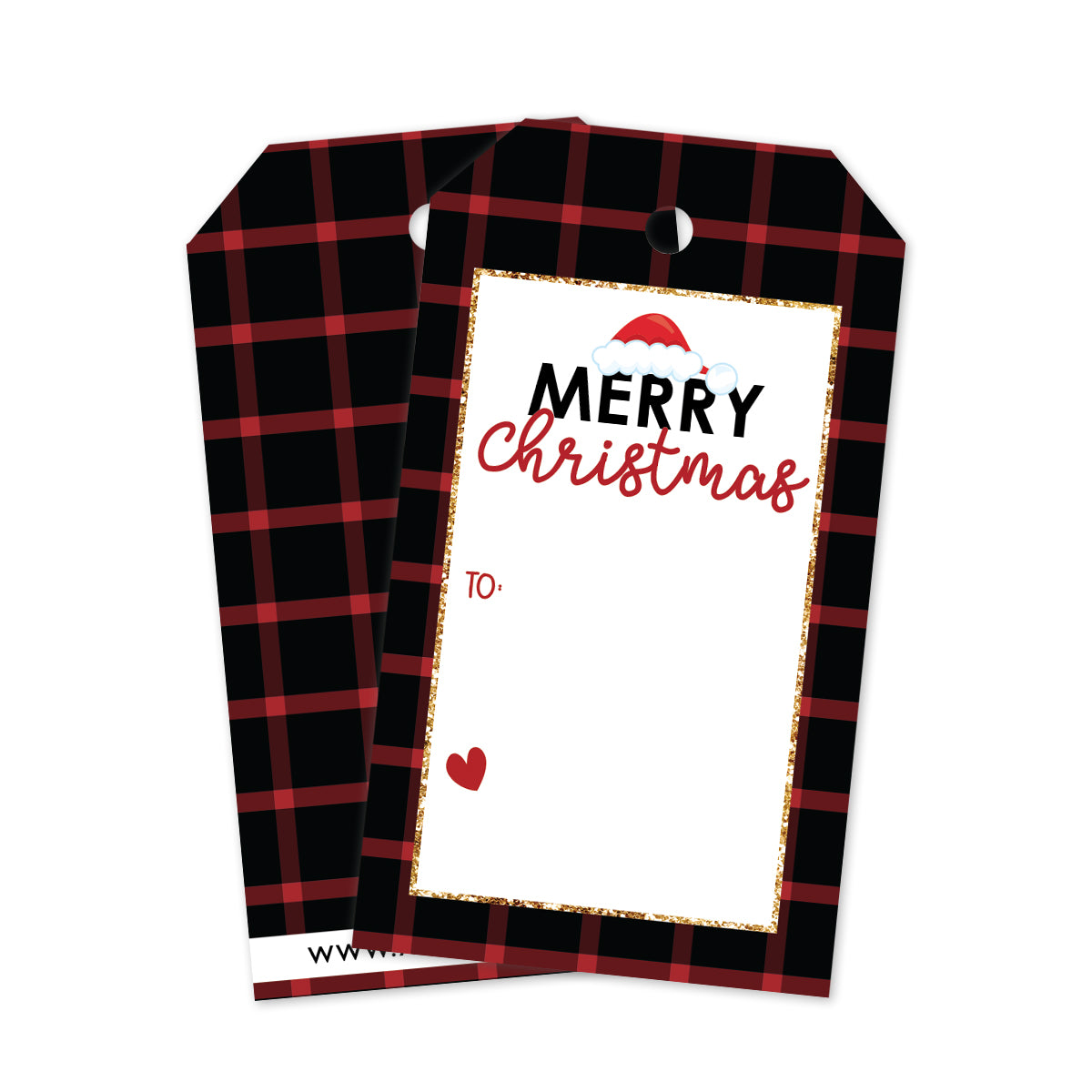 Santa Plaid Gift Tags