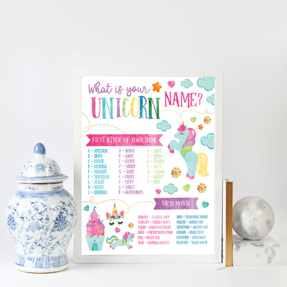 Rainbow & Unicorns Party Sign