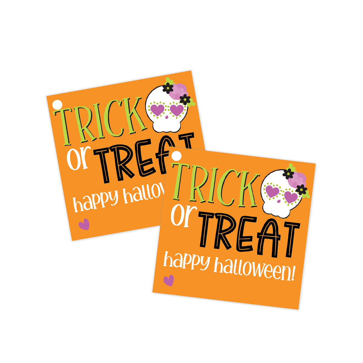 Trick or Treat (Skull) Halloween Tag