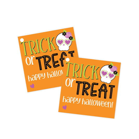 Trick or Treat (Skull) Halloween Tag