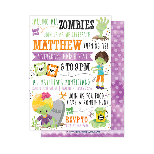 Zombie Party Invitation